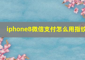 iphone8微信支付怎么用指纹