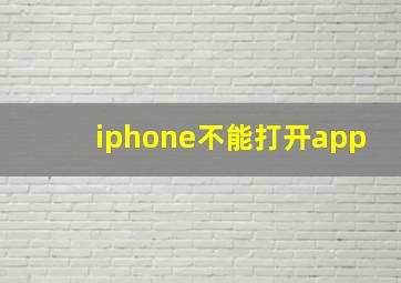 iphone不能打开app