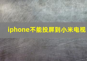 iphone不能投屏到小米电视