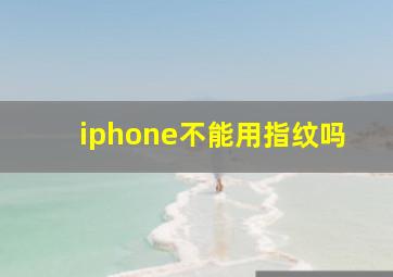 iphone不能用指纹吗