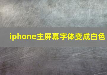 iphone主屏幕字体变成白色