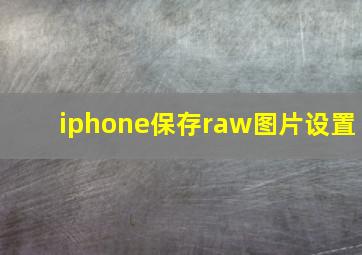 iphone保存raw图片设置