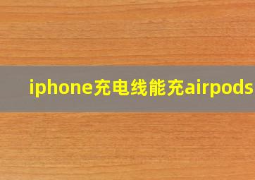 iphone充电线能充airpods吗