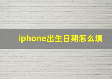 iphone出生日期怎么填