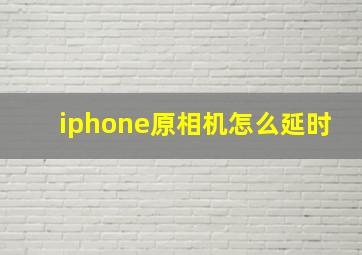 iphone原相机怎么延时