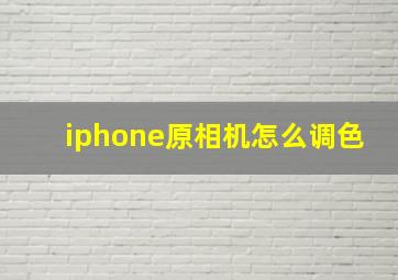 iphone原相机怎么调色