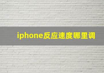 iphone反应速度哪里调