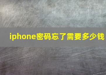 iphone密码忘了需要多少钱