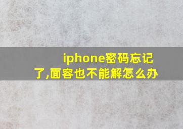 iphone密码忘记了,面容也不能解怎么办