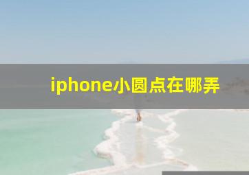 iphone小圆点在哪弄