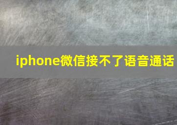 iphone微信接不了语音通话