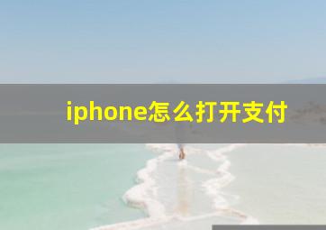 iphone怎么打开支付