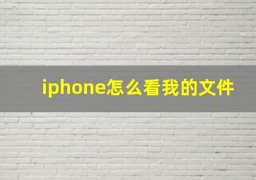 iphone怎么看我的文件