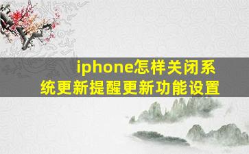 iphone怎样关闭系统更新提醒更新功能设置