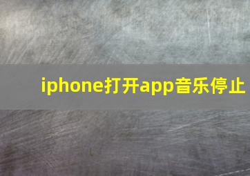 iphone打开app音乐停止