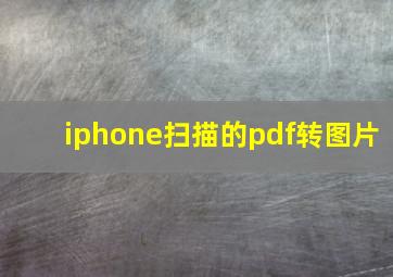 iphone扫描的pdf转图片