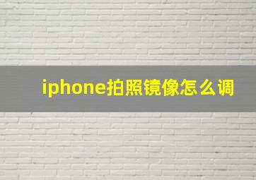 iphone拍照镜像怎么调