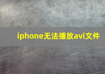 iphone无法播放avi文件