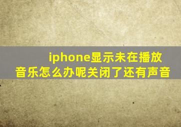 iphone显示未在播放音乐怎么办呢关闭了还有声音