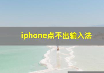 iphone点不出输入法