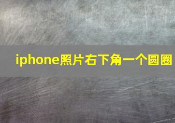 iphone照片右下角一个圆圈