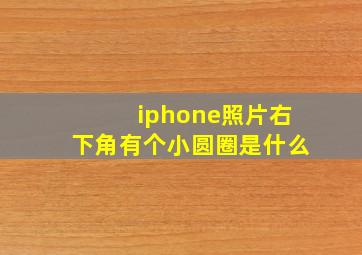 iphone照片右下角有个小圆圈是什么