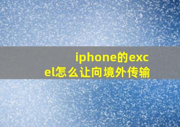 iphone的excel怎么让向境外传输