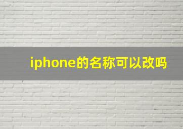 iphone的名称可以改吗