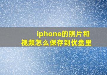 iphone的照片和视频怎么保存到优盘里