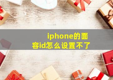 iphone的面容id怎么设置不了