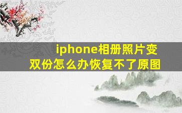 iphone相册照片变双份怎么办恢复不了原图