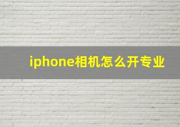 iphone相机怎么开专业