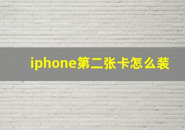 iphone第二张卡怎么装