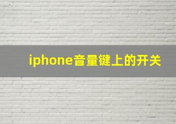 iphone音量键上的开关