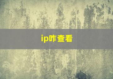 ip咋查看