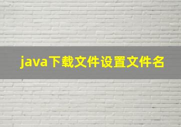 java下载文件设置文件名