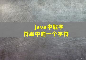 java中取字符串中的一个字符