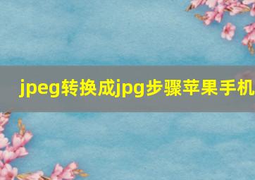 jpeg转换成jpg步骤苹果手机