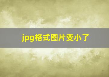 jpg格式图片变小了