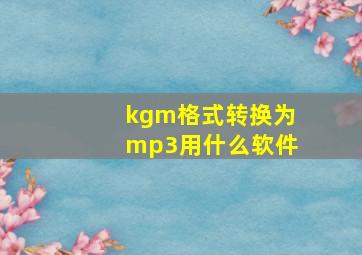 kgm格式转换为mp3用什么软件