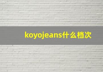 koyojeans什么档次