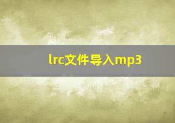 lrc文件导入mp3