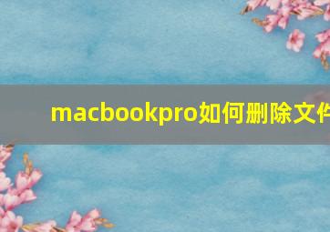 macbookpro如何删除文件