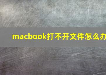 macbook打不开文件怎么办