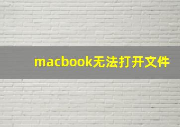 macbook无法打开文件