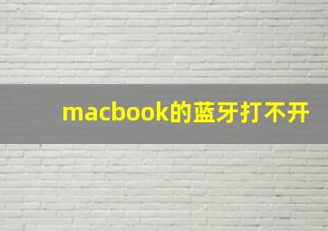 macbook的蓝牙打不开