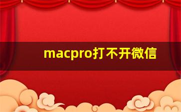 macpro打不开微信