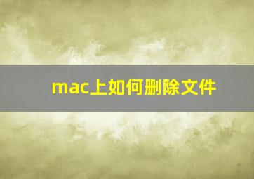 mac上如何删除文件