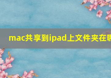 mac共享到ipad上文件夹在哪