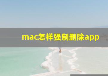 mac怎样强制删除app